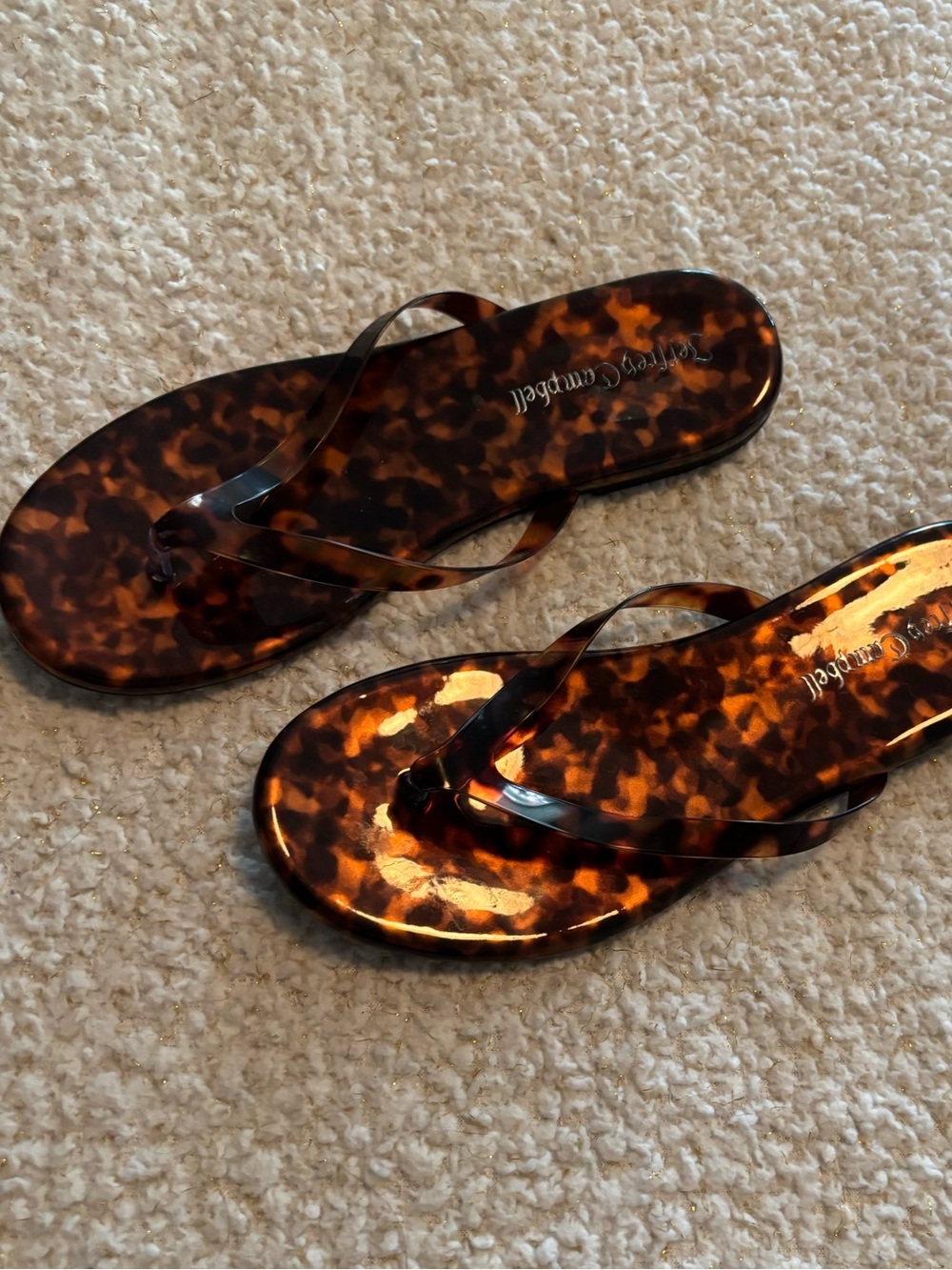 Jeffrey Campbell tortoise print thong sandals Sz 7.5 - Picture 3 of 6